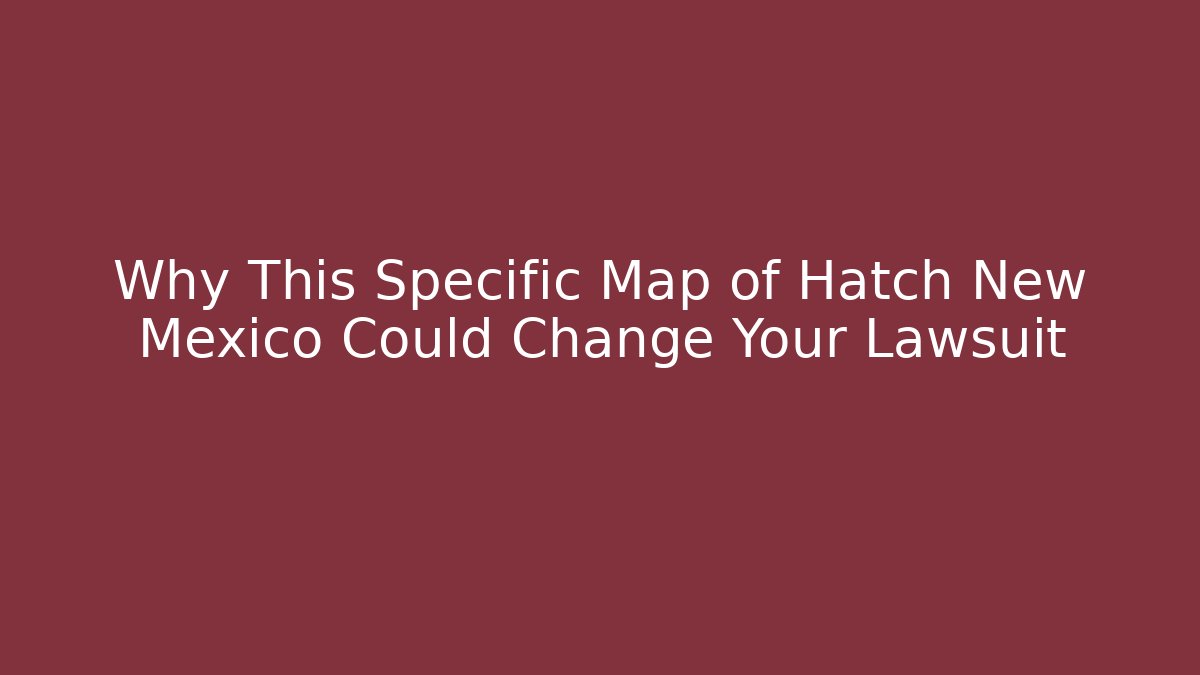 Why This Specific Map of Hatch New Mexico Could Change Your Lawsuit