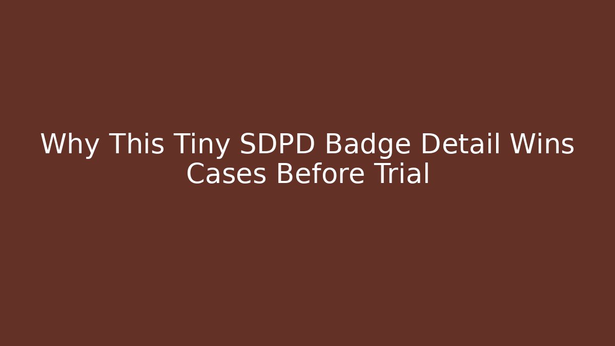 Why This Tiny SDPD Badge Detail Wins Cases Before Trial