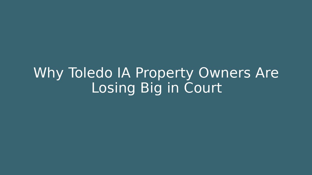 Why Toledo IA Property Owners Are Losing Big in Court