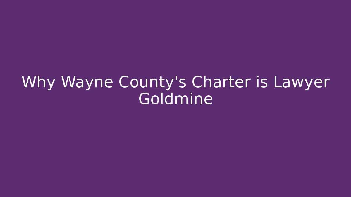Why Wayne County's Charter is Lawyer Goldmine - Magmic