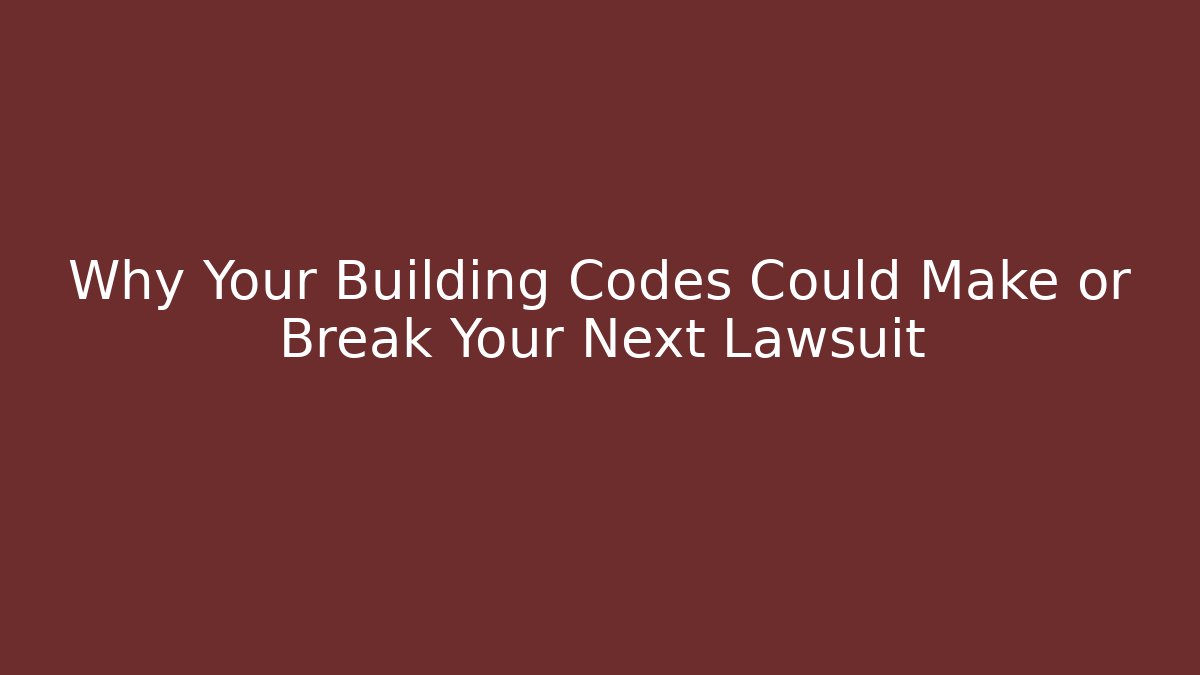 Why Your Building Codes Could Make or Break Your Next Lawsuit