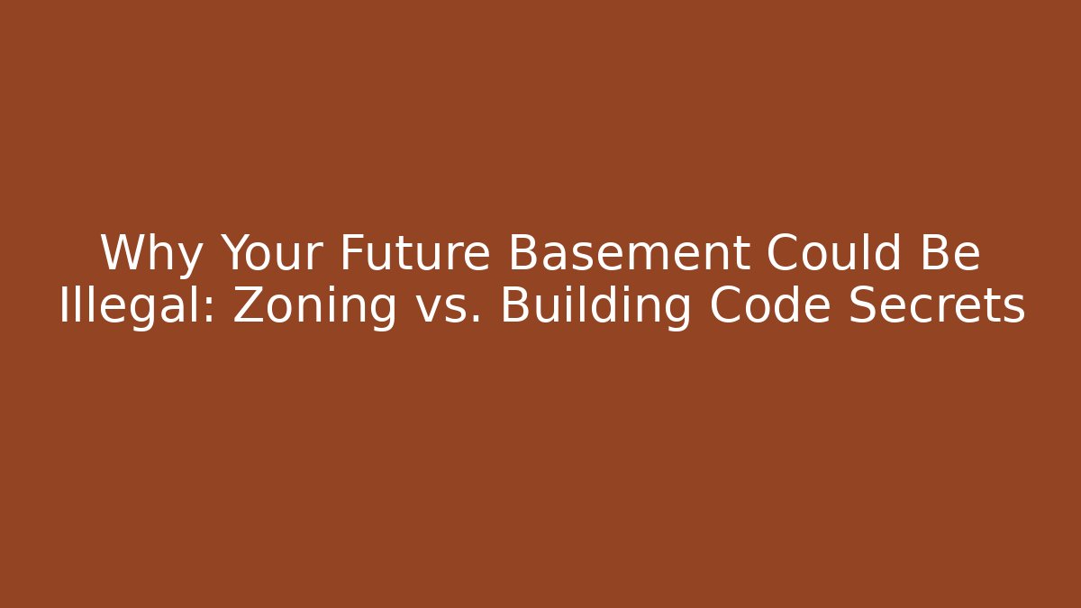 Why Your Future Basement Could Be Illegal: Zoning vs. Building Code Secrets - Magmic