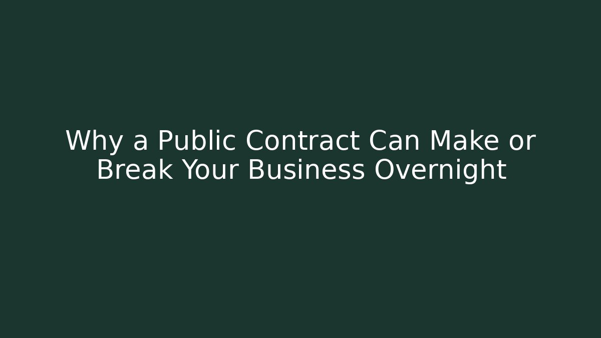 Why a Public Contract Can Make or Break Your Business Overnight