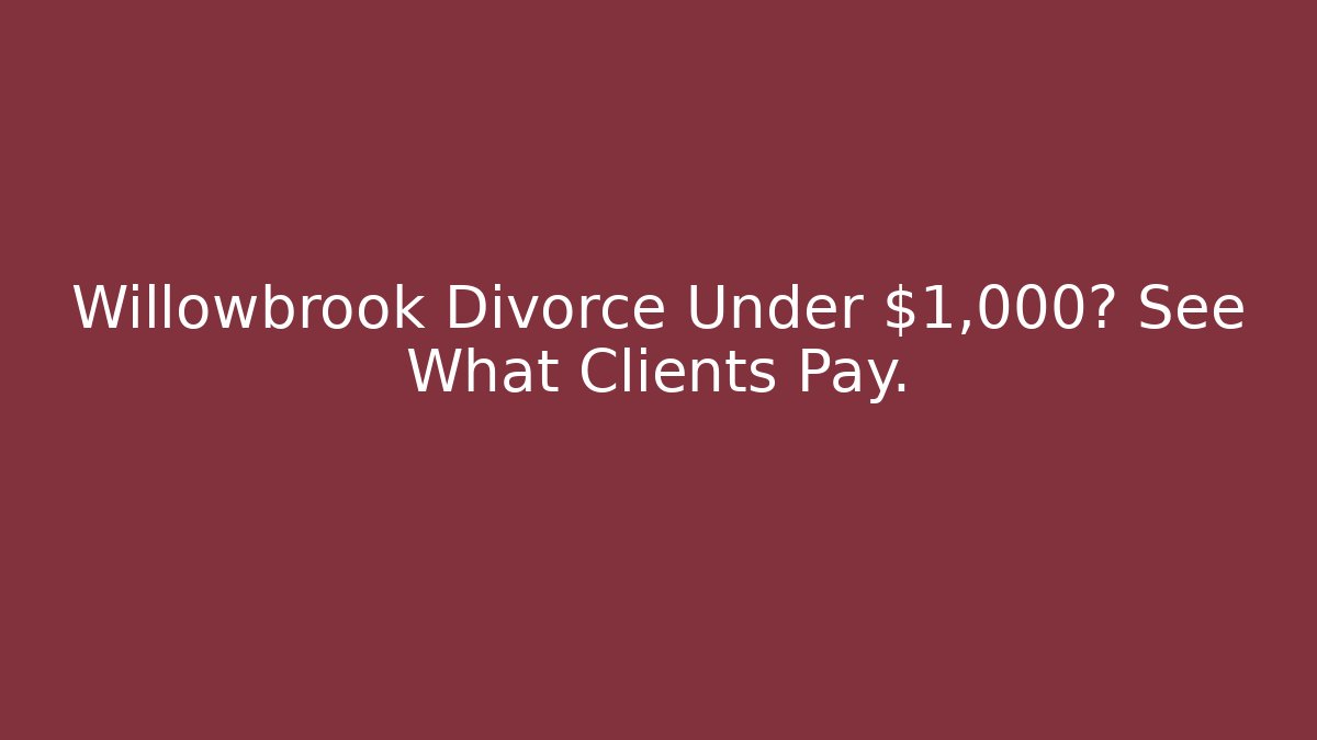 Willowbrook Divorce Under $1,000? See What Clients Pay. - Magmic