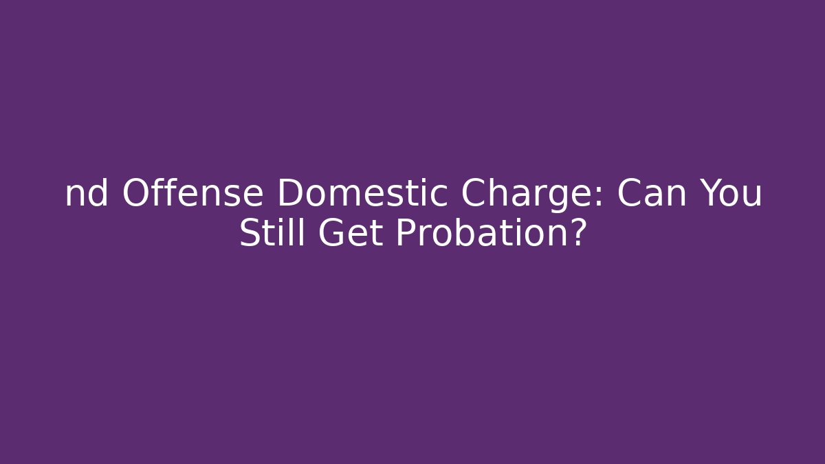 nd Offense Domestic Charge: Can You Still Get Probation?